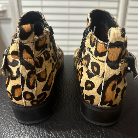 Tami Leopard Print Cow Hair Ankle Boots Animal Print Waterproof Boots! Size 6M - Picture 3 of 10